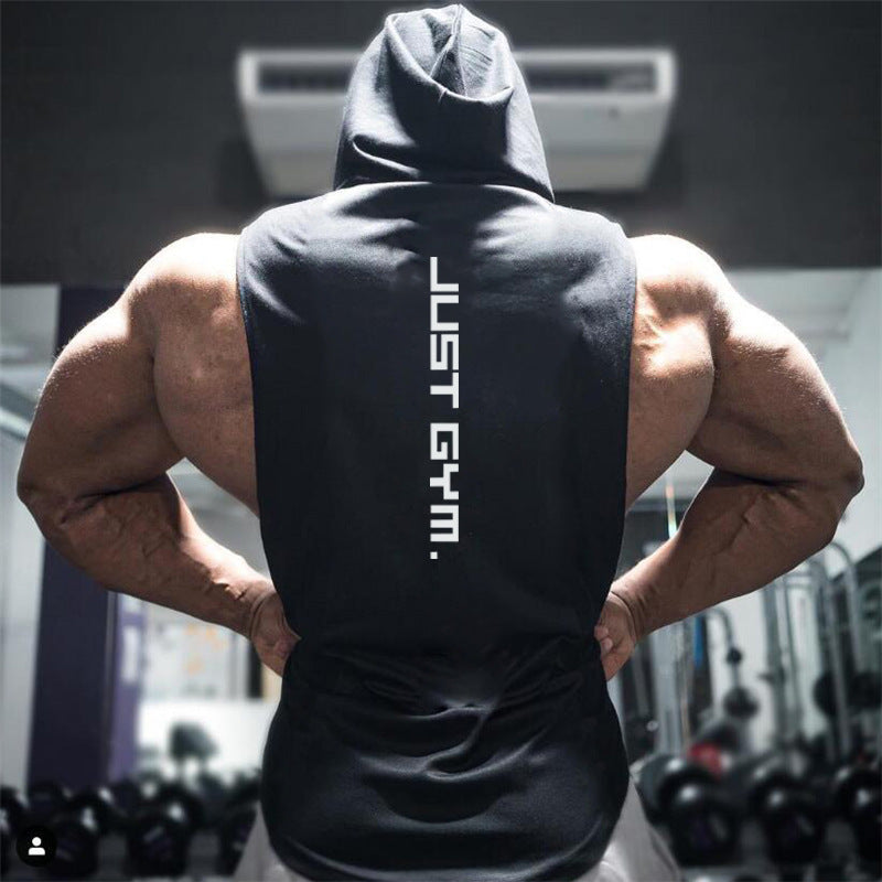 Fitness Vest Men Hooded Loose Clothes